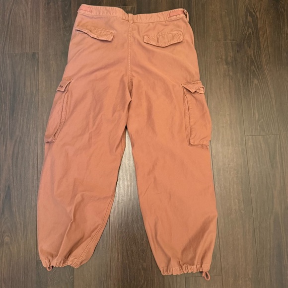 TNA Aritzia Supply Relaxed Mid Rise Adjustable Multi Pocket Cargo Pants in Rust - Picture 4 of 4